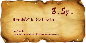 Bredák Szilvia névjegykártya