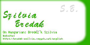szilvia bredak business card